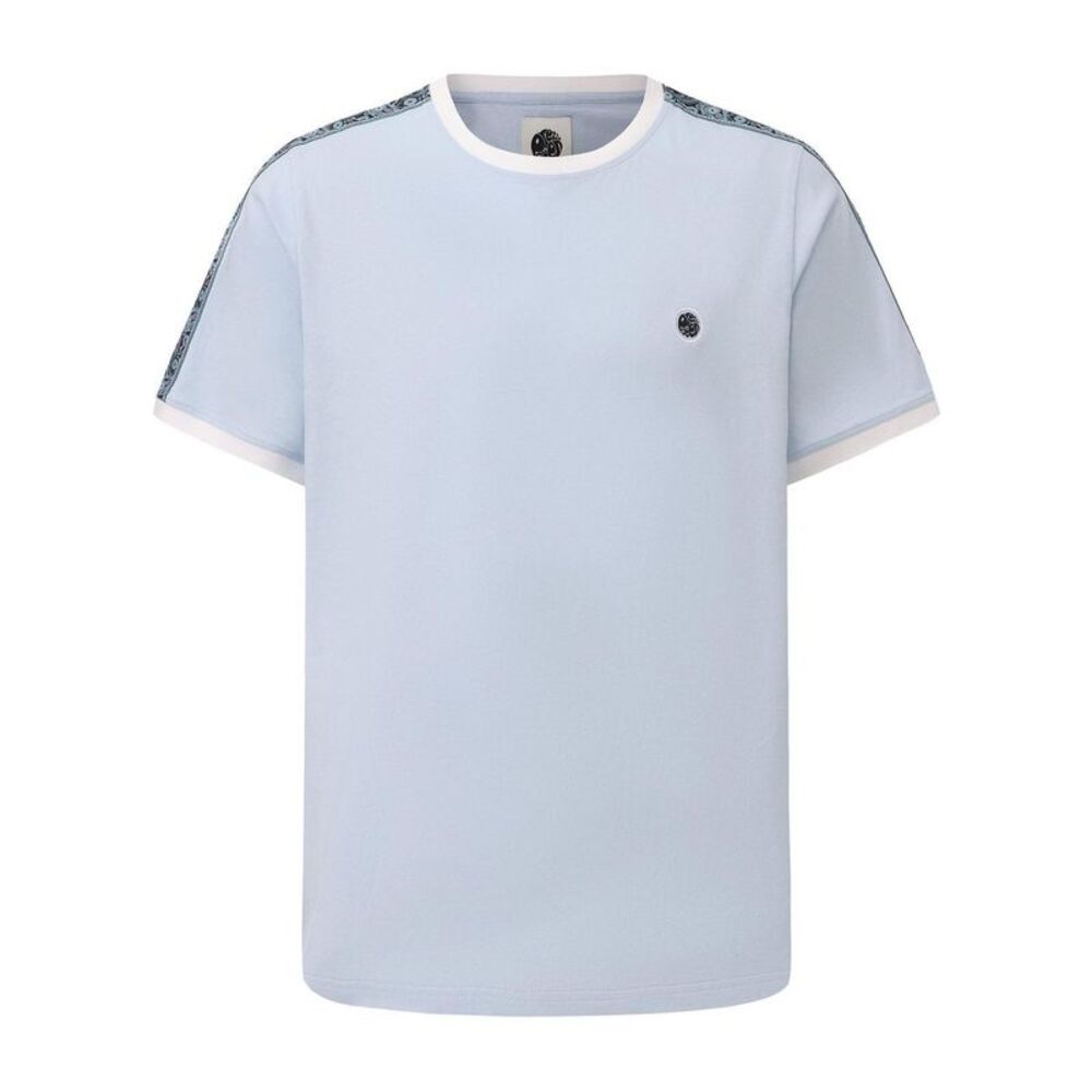 Pretty Green Mens Paisley Logo T-Shirt / Light Blue